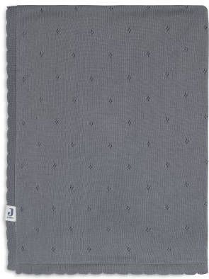 Jollein ledikantdeken pointelle storm grey(75 centimeter x 100