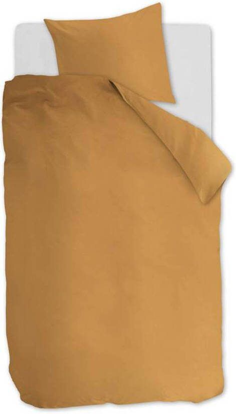 Ambiante Cotton Uni Dekbedovertrek 1 persoons(140x200/220 Cm + 1 Sloop) Katoen Ochre