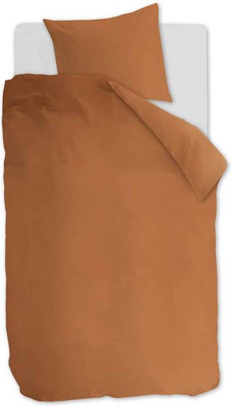 Ambiante Cotton Uni Dekbedovertrek 1 persoons(140x200/220 Cm + 1 Sloop) Katoen Orange