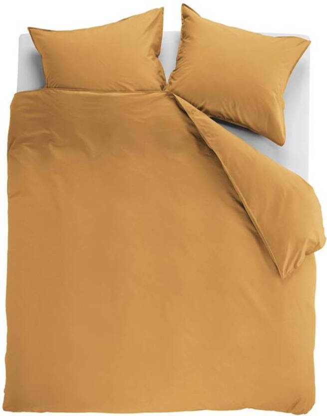 Ambiante Cotton Uni Dekbedovertrek 2 persoons(200x200/220 Cm + 2 Slopen) Katoen Ochre