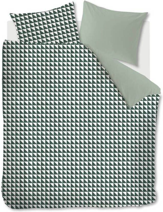 Ambiante Faas Dekbedovertrek Lits jumeaux(240x200/220 Cm + 2 Slopen) Katoen Grey Green