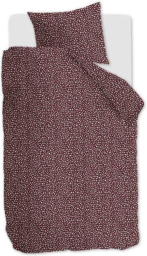 Ambiante Harley Dekbedovertrek 1 persoons(140x200/220 Cm + 1 Sloop) Katoen Satijn Dark Red