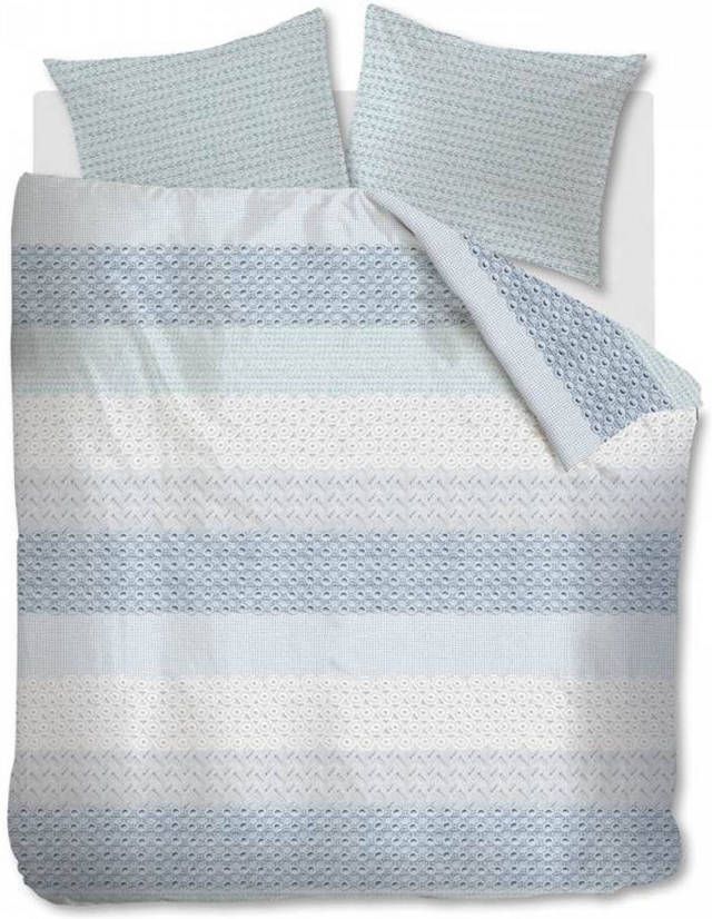 Ambiante Laine Dekbedovertrek 2 persoons(200x200/220 Cm + 2 Slopen) Katoen Blue Grey