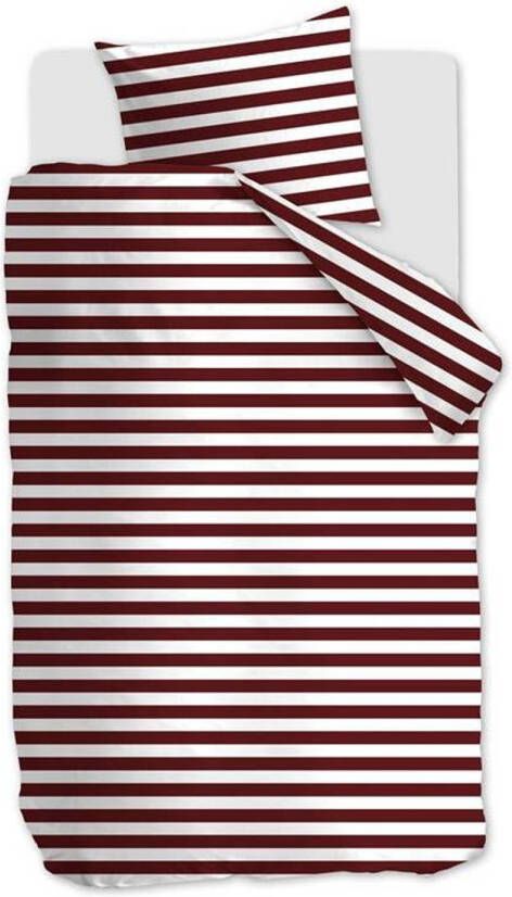 Ambiante Orsin Dekbedovertrek 1 persoons(140x200/220 Cm + 1 Sloop) Katoen Satijn Dark Red