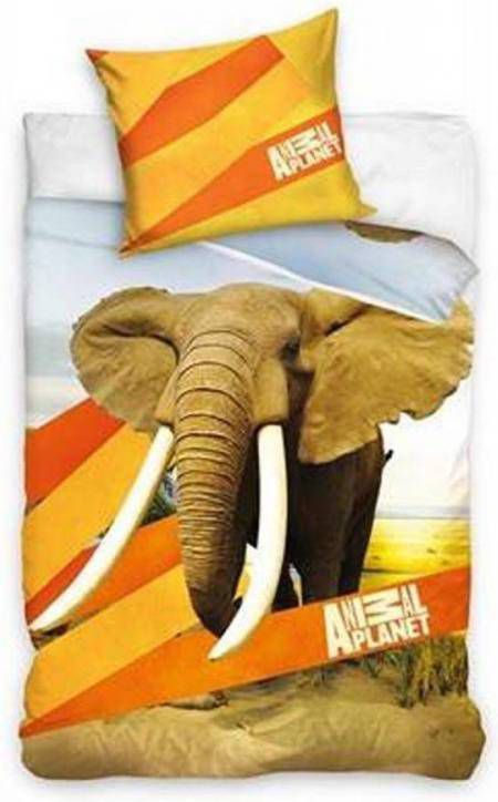 Animal Planet Dekbedovertrek 100% Katoen 1 persoons(140x200 Cm + 1 Sloop) 1 Stuk(60x70 Cm) Oranje