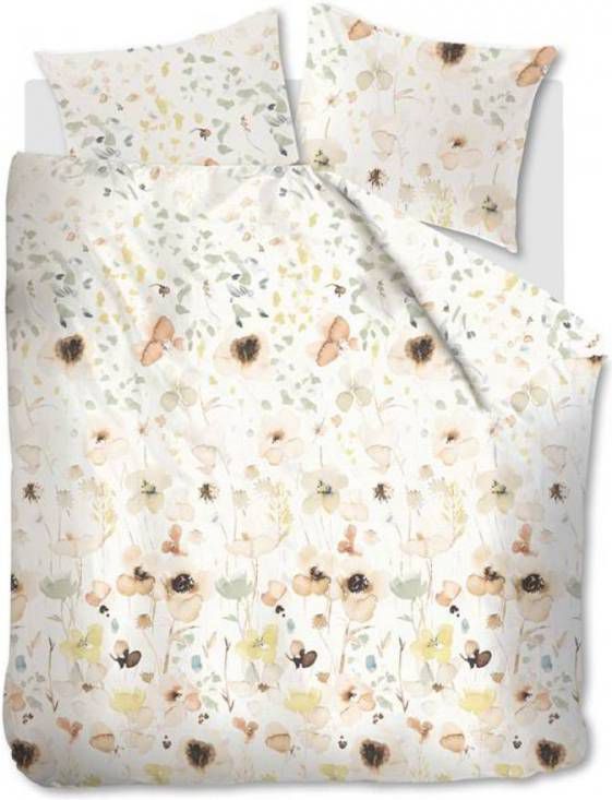 Ariadne at Home Watercolour Flower Dekbedovertrek 2 persoons(200x200/220 Cm + 2 Slopen) Katoen Natural