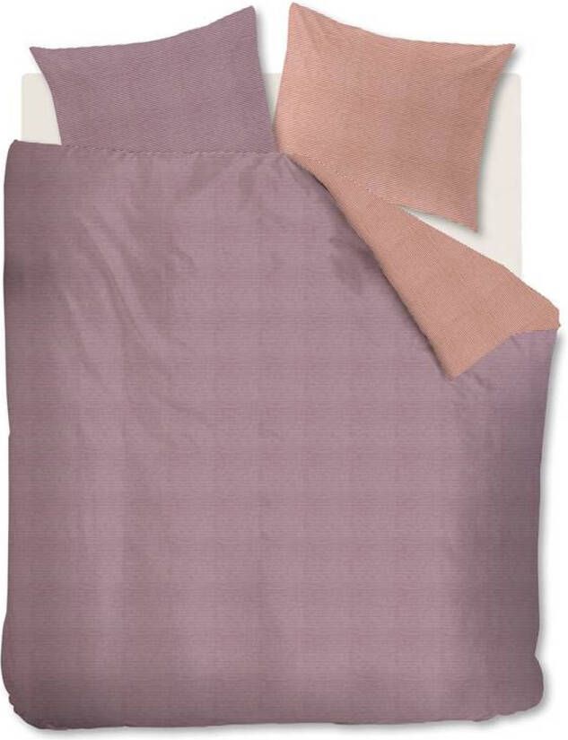 At Home All Lines Dekbedovertrek 2 persoons(200x200/220 Cm + 2 Slopen) Katoen Lila