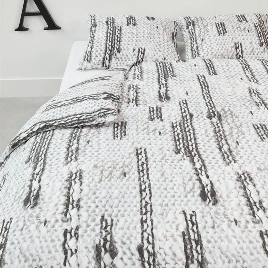 At Home Lines Dekbedovertrek Lits jumeaux(240x200/220 Cm + 2 Slopen) Katoen Black/white