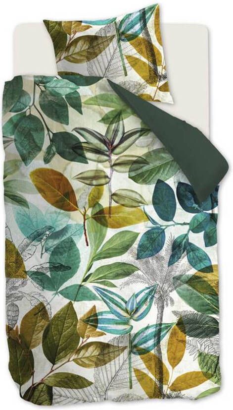 Beddinghouse Amazonia Dekbedovertrek 1 persoons(140x200/220 Cm + 1 Sloop) Katoen Satijn Green