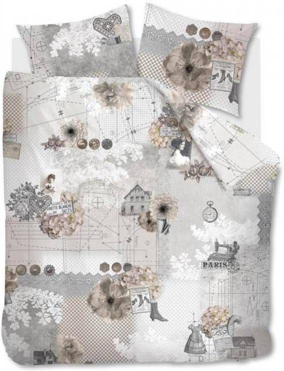 Beddinghouse Antique Dekbedovertrek 100% Katoen 2 persoons(200x200/220 Cm + 2 Slopen) 2 Stuks(60x70 Cm) Zand