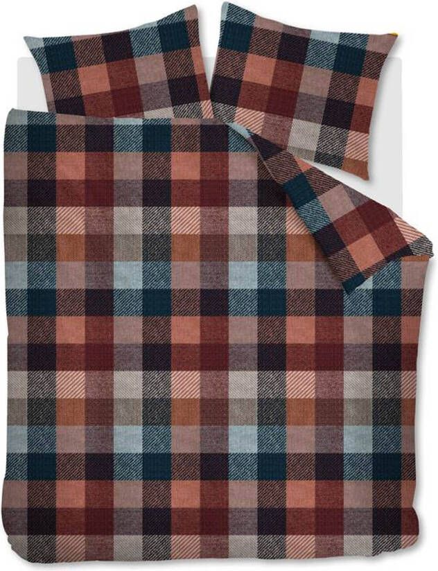 Beddinghouse Beckett Flanel Dekbedovertrek 2 persoons(200x200/220 Cm + 2 Slopen) Flanel Terra