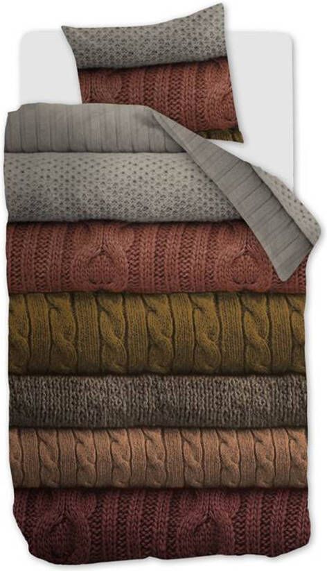 Beddinghouse Benwick Flanel Dekbedovertrek 1 persoons(140x200/220 Cm + 1 Sloop) Flanel Terra