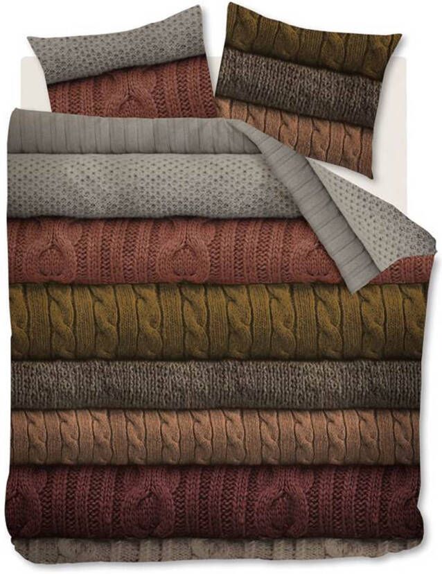 Beddinghouse Benwick Flanel Dekbedovertrek 2 persoons(200x200/220 Cm + 2 Slopen) Flanel Terra