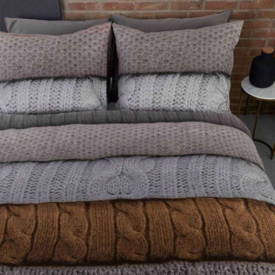 Beddinghouse Benwick Flanel Dekbedovertrek Lits jumeaux(260x200/220 Cm + 2 Slopen) Flanel Ocre