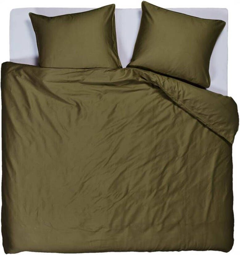 Beddinghouse Conscious Dekbedovertrek 2 persoons(200x200/220 Cm + 2 Slopen) Katoen Olive Green
