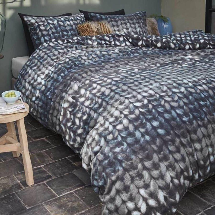 Beddinghouse Edmonton Flanel Dekbedovertrek Lits jumeaux(240x200/220 Cm + 2 Slopen) Flanel Blauw