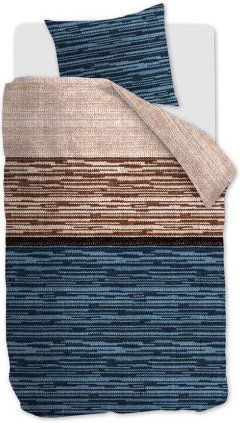 Beddinghouse Fardau Flanel Dekbedovertrek 1 persoons(140x200/220 Cm + 1 Sloop) Flanel Blauw