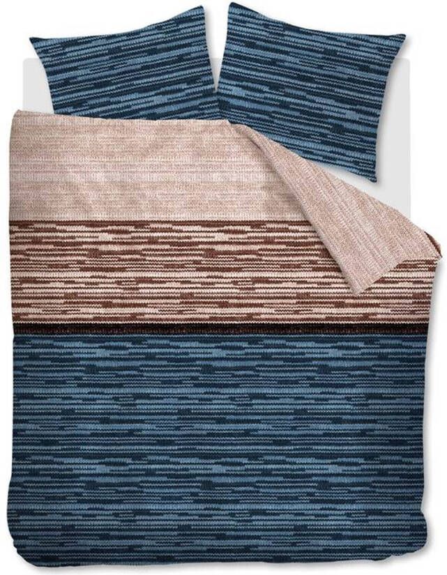 Beddinghouse Fardau Flanel Dekbedovertrek Lits jumeaux(240x200/220 Cm + 2 Slopen) Flanel Blauw