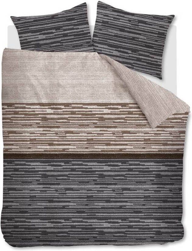 Beddinghouse Fardau Flanel Dekbedovertrek Lits jumeaux(240x200/220 Cm + 2 Slopen) Flanel Grijs