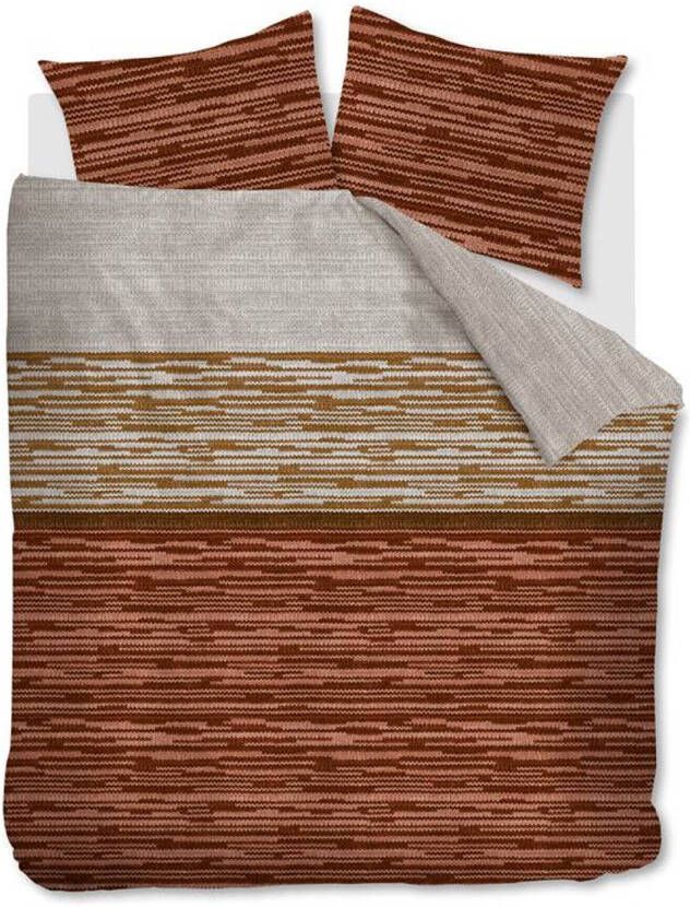 Beddinghouse Fardau Flanel Dekbedovertrek Lits jumeaux(240x200/220 Cm + 2 Slopen) Flanel Terra