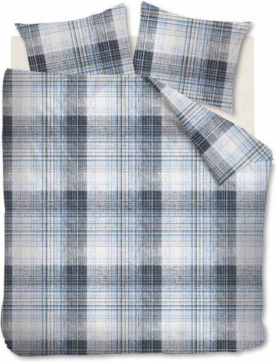 Beddinghouse Filip Flanel Dekbedovertrek Lits jumeaux(240x200/220 Cm + 2 Slopen) Flanel Blauw