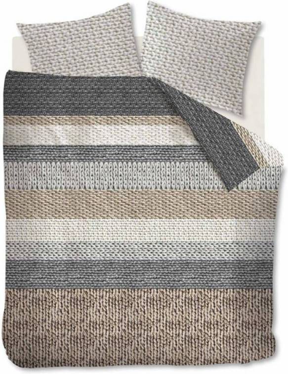 Beddinghouse Flanel Dekbedovertrek Valdemar Grijs 2 persoons 200x200/220 Cm