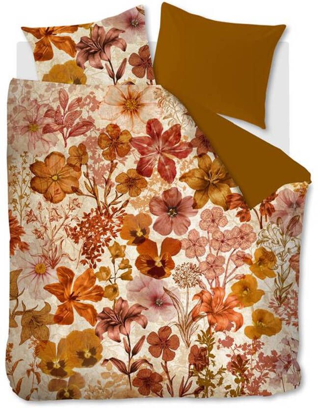 Beddinghouse Flora Dekbedovertrek Lits jumeaux(260x200/220 Cm + 2 Slopen) Katoen Satijn Oker