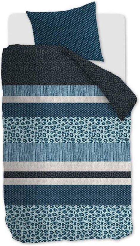 Beddinghouse Gino Flanel Dekbedovertrek 1 persoons(140x200/220 Cm + 1 Sloop) Flanel Blauw