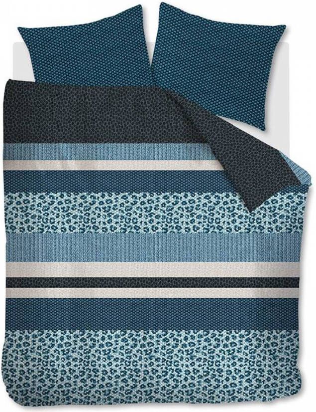 Beddinghouse Gino Flanel Dekbedovertrek 2 persoons(200x200/220 Cm + 2 Slopen) Flanel Blauw