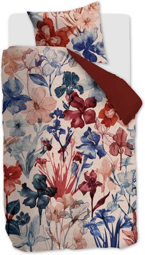Beddinghouse Iris Field Dekbedovertrek 1 persoons(140x200/220 Cm + 1 Sloop) Katoen Satijn Rood