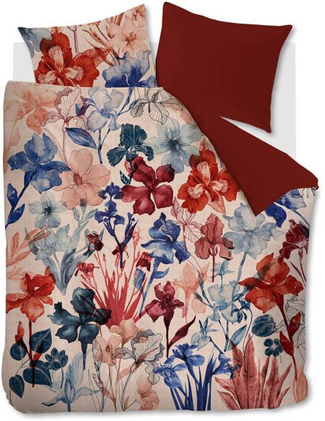 Beddinghouse Iris Field Dekbedovertrek Lits jumeaux(260x200/220 Cm + 2 Slopen) Katoen Satijn Rood