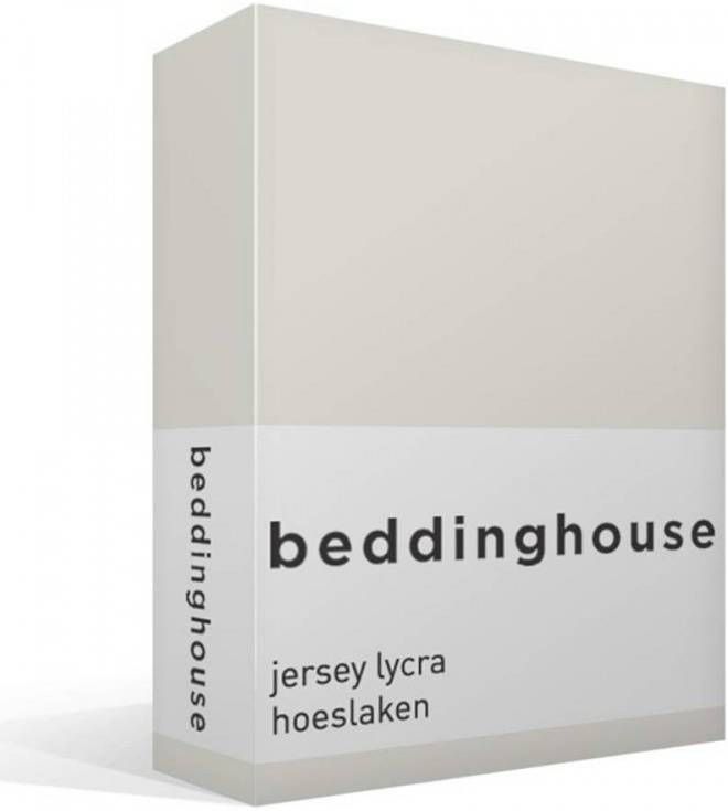 Beddinghouse Jersey Lycra Hoeslaken 95% Gebreide Jersey Katoen 5% Lycra 1 persoons(90/100x200/220 Cm) Off white