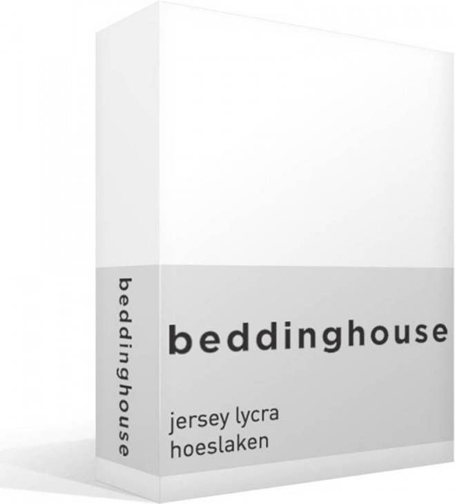 Beddinghouse Jersey Lycra Hoeslaken 95% Gebreide Katoen 5% Lycra Lits jumeaux(180/200x200/220 Cm) White