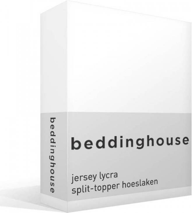 Beddinghouse Jersey Lycra Split topper Hoeslaken 95% Gebreide Katoen 5% Lycra Lits jumeaux(180x200/220 Cm) Rood