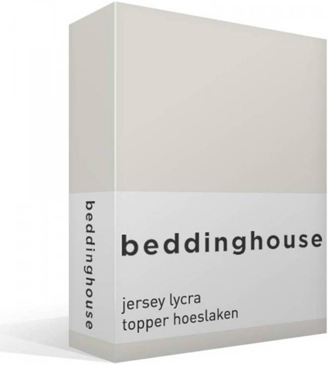 Beddinghouse Jersey Lycra Topper Hoeslaken 95% Gebreide Katoen 5% Lycra 1 persoons(90/100x200/220 Cm) Off white