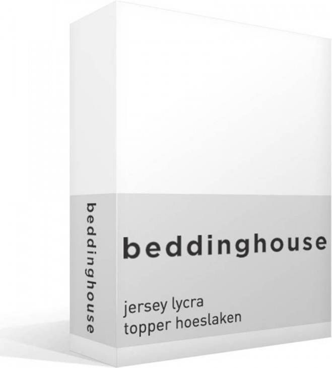 Beddinghouse Jersey Lycra Topper Hoeslaken 95% Gebreide Katoen 5% Lycra Lits jumeaux(180/200x200/220 Cm) White