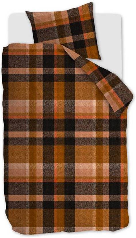 Beddinghouse Joss Flanel Dekbedovertrek 1 persoons(140x200/220 Cm + 1 Sloop) Flanel Oker
