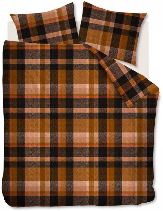 Beddinghouse Joss Flanel Dekbedovertrek 2 persoons(200x200/220 Cm + 2 Slopen) Flanel Oker