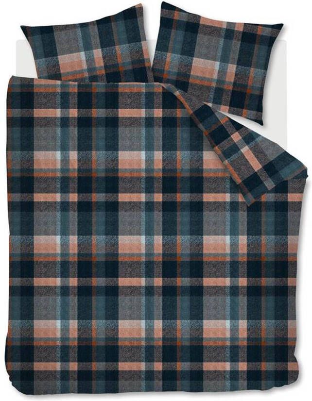 Beddinghouse Joss Flanel Dekbedovertrek Lits jumeaux(240x200/220 Cm + 2 Slopen) Flanel Blue