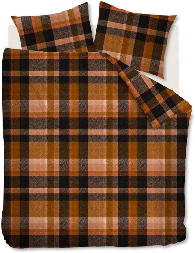 Beddinghouse Joss Flanel Dekbedovertrek Lits jumeaux(260x200/220 Cm + 2 Slopen) Flanel Oker