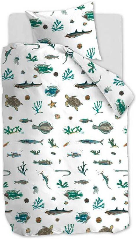 Beddinghouse Kids Deep In The Sea Dekbedovertrek Katoen Ledikant(100x135 Cm + 1 Sloop) Blue