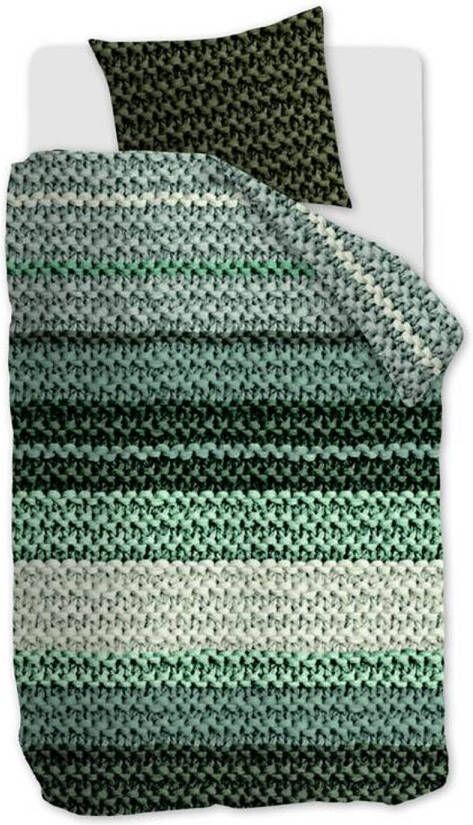 Beddinghouse Paola Flanel Dekbedovertrek 1 persoons(140x200/220 Cm + 1 Sloop) Flanel Groen