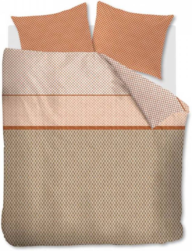 Beddinghouse Trevor Dekbedovertrek 2 persoons(200x200/220 Cm + 2 Slopen) Katoen Satijn Terra