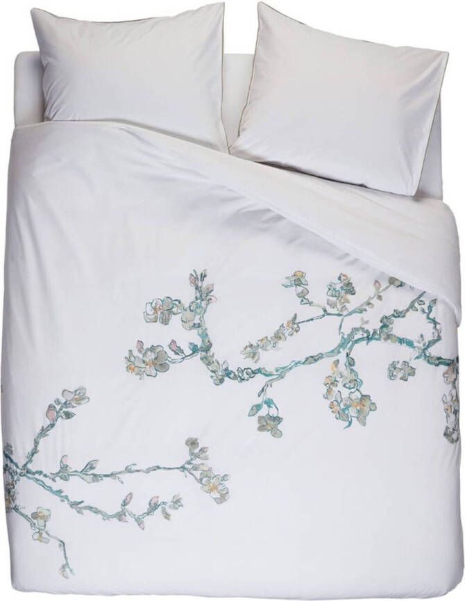 Beddinghouse Embroidered katoen perkal Blossom dekbedovertrekset 200TC inclusief kussenslopen