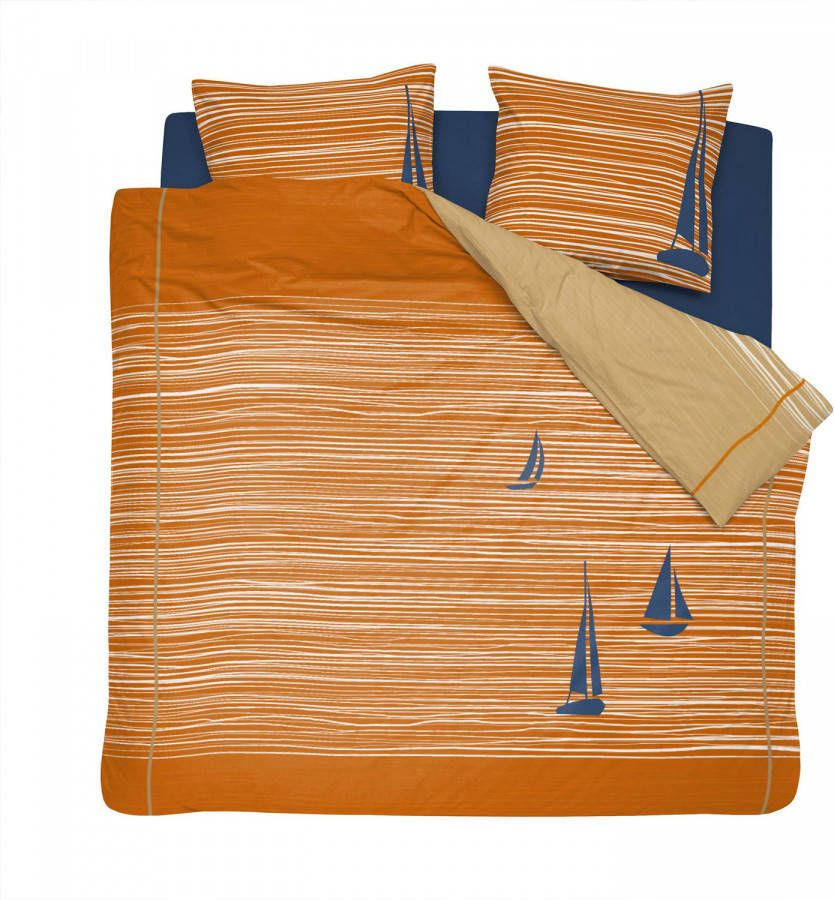 Cinderella Dekbedovertrek Boats Katoen 200x200/220 Cm Burned Orange