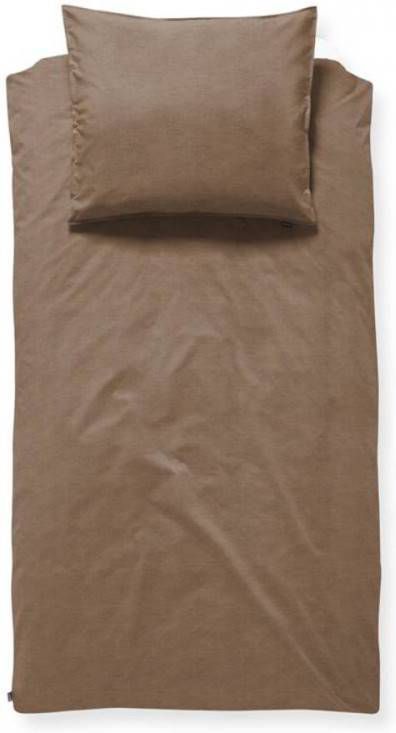 Damai Organic Birk Dekbedovertrek 1 persoons(140x200/220 Cm + 1 Sloop) Katoen Walnut