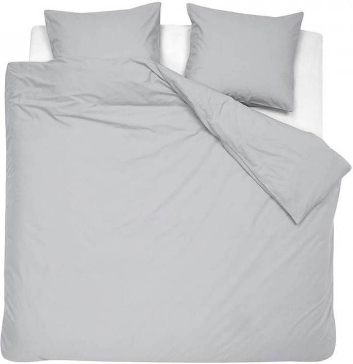 Damai Organic Satijn Dekbedovertrek Lits jumeaux(260x200/220 Cm + 2 Slopen) Katoen Satijn Light Grey