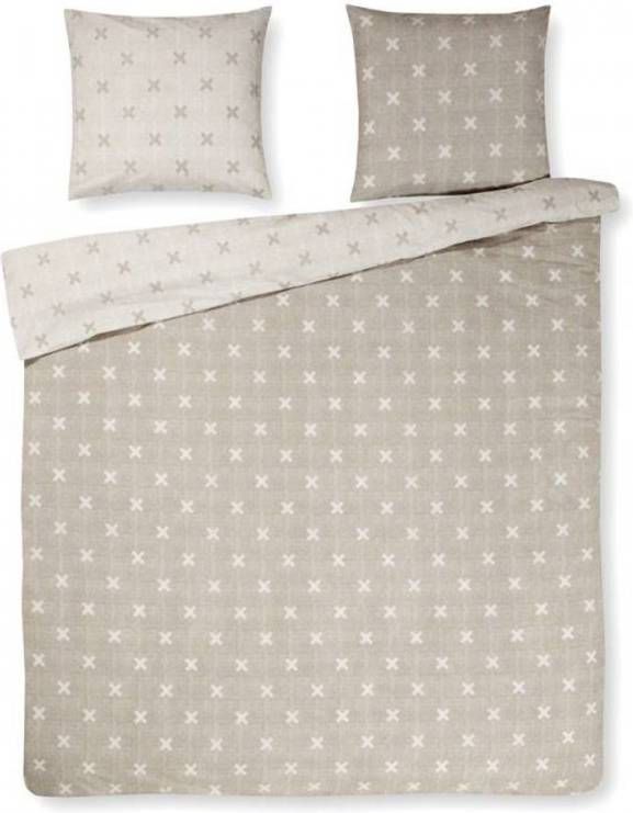DAY Dream Daan Dekbedovertrek 100% Katoen 2 persoons(200x200/220 Cm + 2 Slopen) 2 Stuks(60x70 Cm) Beige