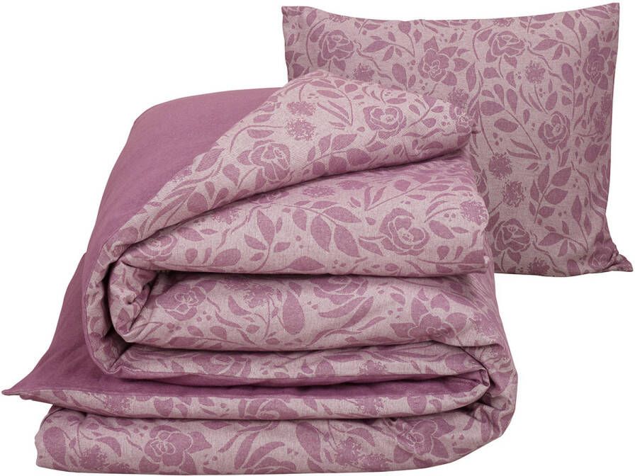 De Witte Lietaer Dekbedovertrek Lea Lila Eenpersoons 140 X 200/220 Cm Flanel
