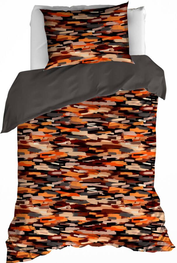 De Witte Lietaer Dekbedovertrek Rothko Orange Rust Eenpersoons 140 X 200/220 Cm Katoen Flanel